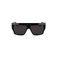 karl lagerfeld klj6148s sunglasses, 001 shiny black, 57 unisex