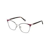 just cavalli vjc072 montures de lunettes sur ordonnance, haut violet + gris, 55/135/17 femme