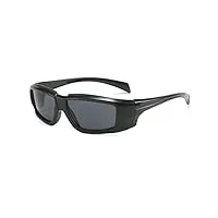 hhozsafety lunettes pour femmes, lunettes de soleil de conduite pour hommes, petites lunettes de soleil carrées pour femmes, nuances hip hop noires (gris noir ta