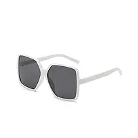 hdbcbdj lunettes de soleil carrées surdimensionnées noires pour femme - grand cadre - lunettes de soleil colorées - miroir féminin - unisexe - nuances hip hop dégradées, 7, taille unique