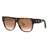 roberto cavalli src013 sunglasses orange brown gradient mirror grad.gold / cat3 homme