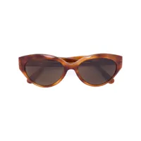 jean louis scherrer pre-owned turtled chunky sunglasses - marron