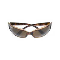 ray-ban lunettes de soleil à monture rectangulaire - marron