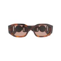 versace eyewear lunettes de soleil hexad signature - marron