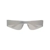 balenciaga eyewear lunettes de soleil mono à monture rectangulaire - argent