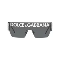 dolce & gabbana eyewear lunettes de soleil à logo - noir