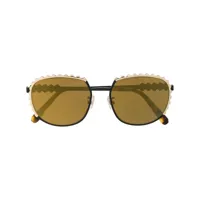 philipp plein lunettes de soleil à monture carrée - or
