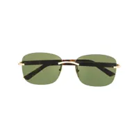 cartier eyewear lunettes de soleil c décor à monture rectangulaire - noir