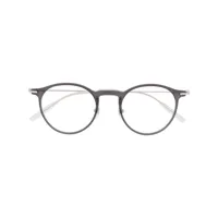 montblanc lunettes de vue à monture ronde polie - gris