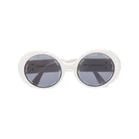 chanel pre-owned lunettes de soleil cc à monture ronde (années 1990) - blanc