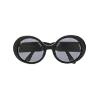 chanel pre-owned lunettes de soleil cc à monture ronde (années 1990) - noir