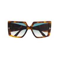 tom ford eyewear lunettes de soleil quinn à monture oversize - marron