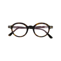 tom ford eyewear lunettes de vue à petite monture ronde - marron