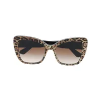 dolce & gabbana eyewear lunettes de soleil à motif léopard - tons neutres