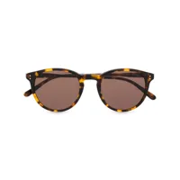 polo ralph lauren lunettes de soleil à monture ronde - marron