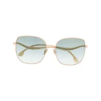 jimmy choo eyewear lunettes de soleil à monture oversize - or