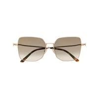 jimmy choo eyewear lunettes de soleil trisha à monture carrée oversize - marron