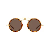 dolce & gabbana eyewear lunettes de soleil à monture aviateur - marron