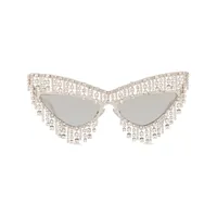 dolce & gabbana eyewear lunettes de soleil à monture papillon - argent