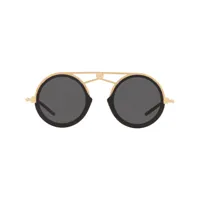 dolce & gabbana eyewear lunettes de soleil à monture ronde - noir