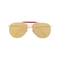 thom browne eyewear lunettes de soleil à monture pilote - or