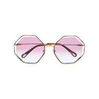 chloé eyewear lunettes de soleil à monture géométrique - violet