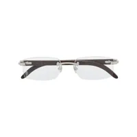 cartier eyewear lunettes de vue à monture rectangulaire - argent