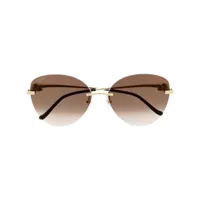 cartier eyewear lunettes de soleil à monture oversize - or