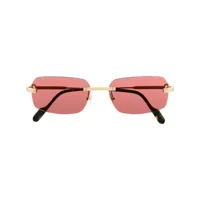 cartier eyewear lunettes de soleil à monture carrée - or