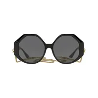 versace eyewear lunettes de soleil à monture géométrique - noir