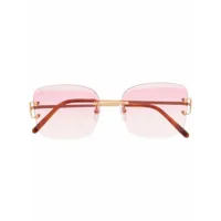 cartier eyewear lunettes de soleil à monture carrée - or