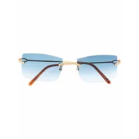 cartier eyewear lunettes de soleil à verre à monture rectangulaire - or