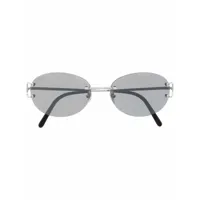 cartier eyewear lunettes de soleil à logo gravé - argent