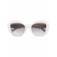 prada eyewear lunettes de soleil symbole à monture géométrique - blanc