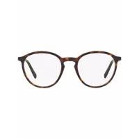 prada eyewear lunettes de vue conceptual à monture ronde - marron