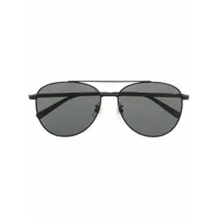 dunhill lunettes de soleil teintées à monture aviateur - noir