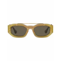 versace eyewear lunettes de soleil à monture rectangulaire - marron