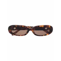 linda farrow lunettes de soleil à monture effet écaille de tortue - marron