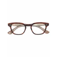 garrett leight lunettes de vue regent à monture carrée - marron