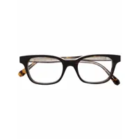 omega eyewear lunettes de vue à monture effet écaille de tortue - marron