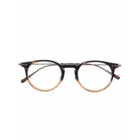 oliver peoples lunettes de vue marett low-bridge fit à monture ronde - marron