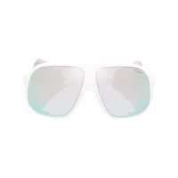 moncler eyewear lunettes de soleil à monture oversize - blanc