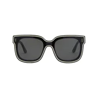 marni eyewear lunettes de soleil carrées à logo imprimé - noir