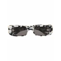 balenciaga eyewear lunettes de soleil dynasty à monture rectangulaire - blanc
