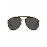 dolce & gabbana eyewear lunettes de soleil à monture aviateur - noir
