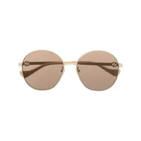 gucci eyewear lunettes de soleil teintées à monture carrée - or