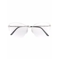 cartier eyewear lunettes de vue à monture ronde - argent