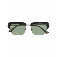 marni eyewear lunettes de soleil à logo embossé - argent