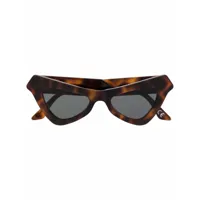 marni eyewear lunettes de soleil à effet écaille de tortue - marron