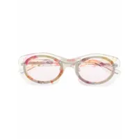 mcq lunettes de soleil à monture ronde transparente - 002 crystal crystal pink